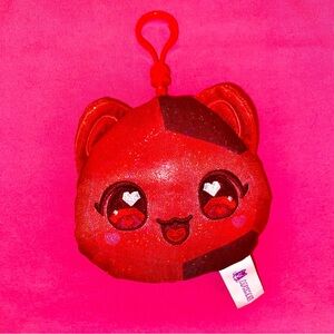 Sparkle Red MeeMeow Cat Face Heart Eyes Keychain APHMAU